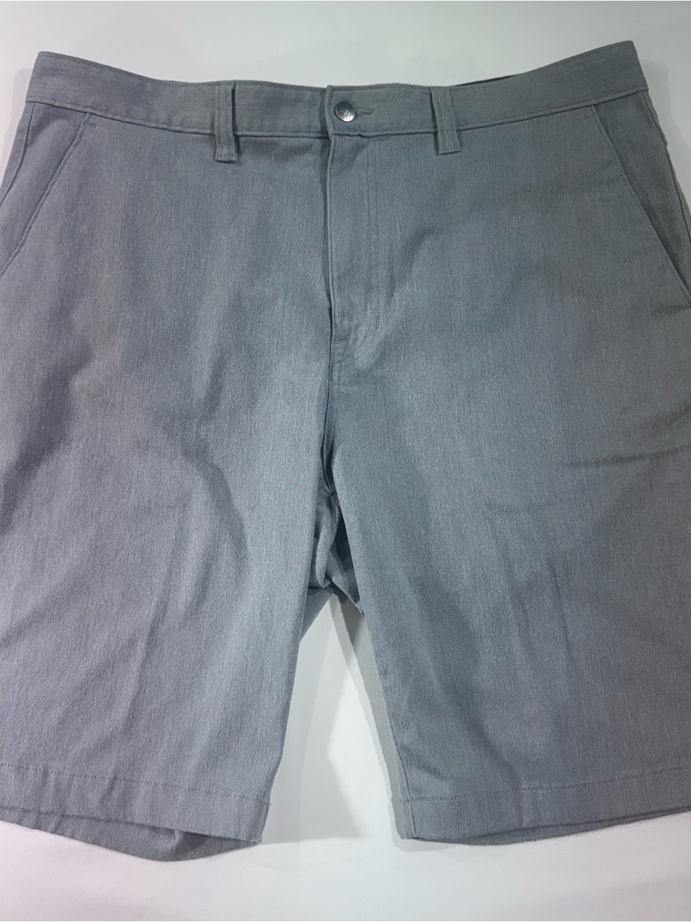 VOLCOM Mens Cotton Chino/Skate Shorts, Size 38 x 10”, Light Gray, Board Skate